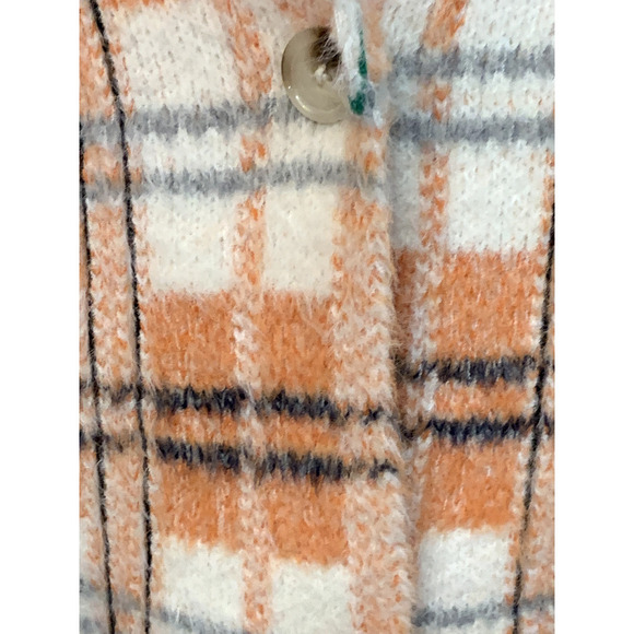 Soft Surroundings Briony Soft Plaid Jacket, ivory/orange, extra large - Picture 5 of 8